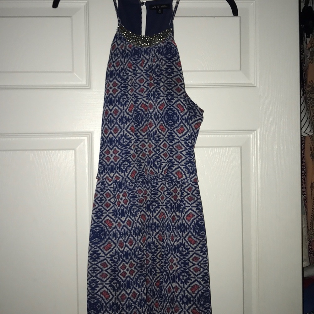 Blue and red dress
